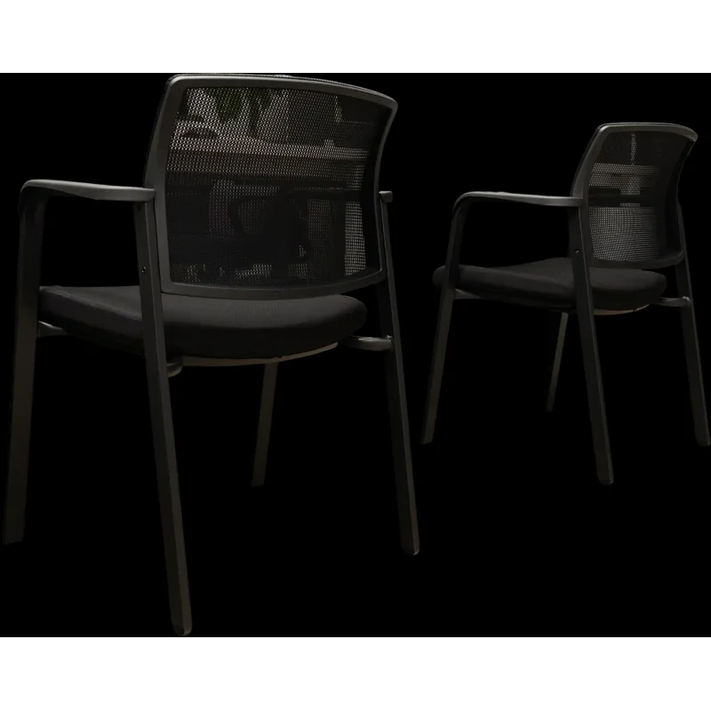 Costway Set of 2 Stackable Reception Room Chairs Padded Seat Black 35714982 New