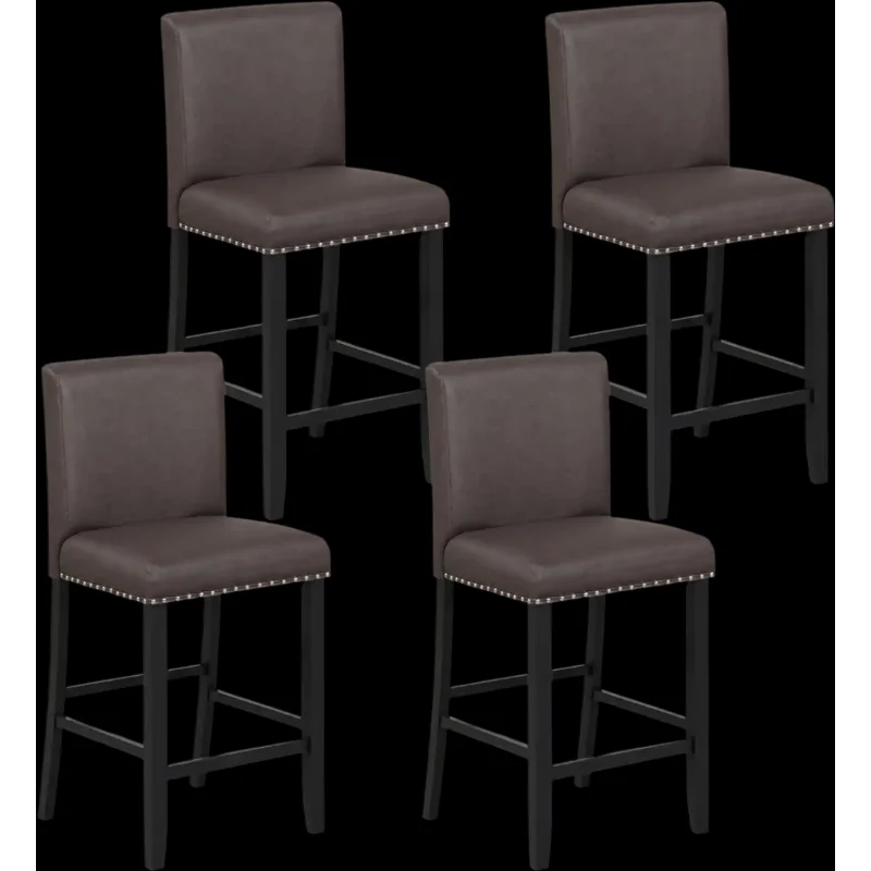 Costway Set of 4 Kitchen Island Bar Stools with Back 28483825 New