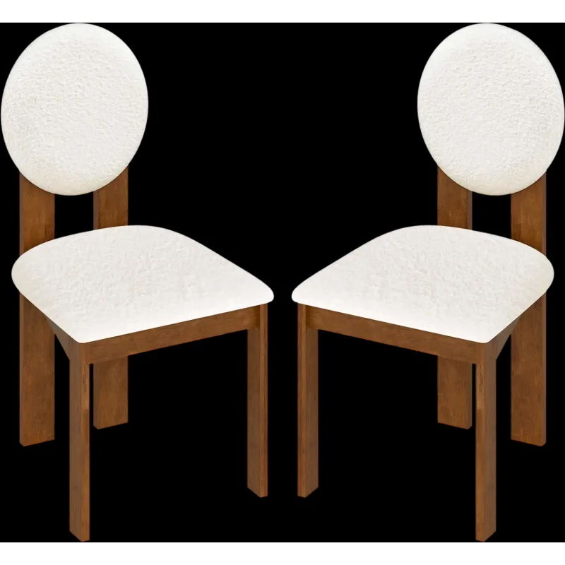 Costway Sherpa Dining Chairs Set of 2 Rubber Wood Legs Living Room Restaurant 13170823 New