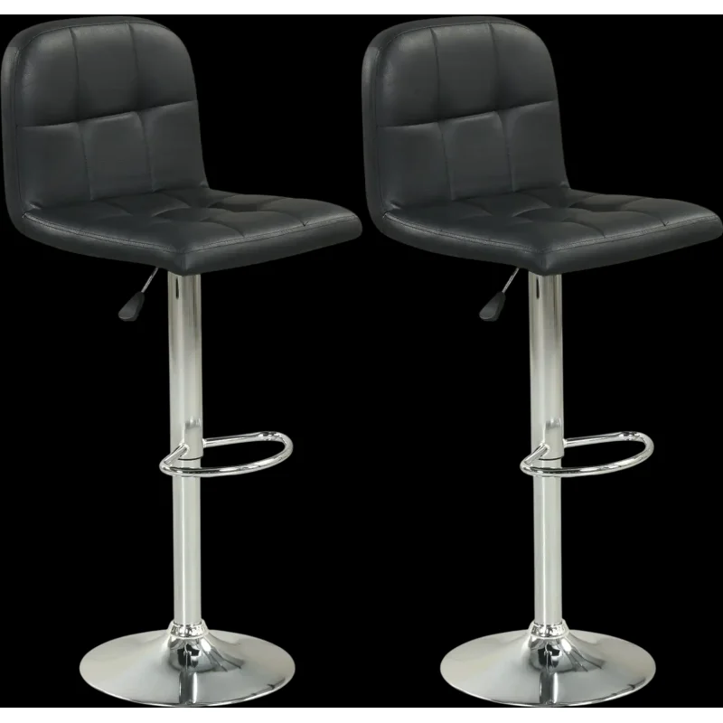 Costway Swivel Bar Stools Set of 2 with Footrests Metal Base 78365527 New Black