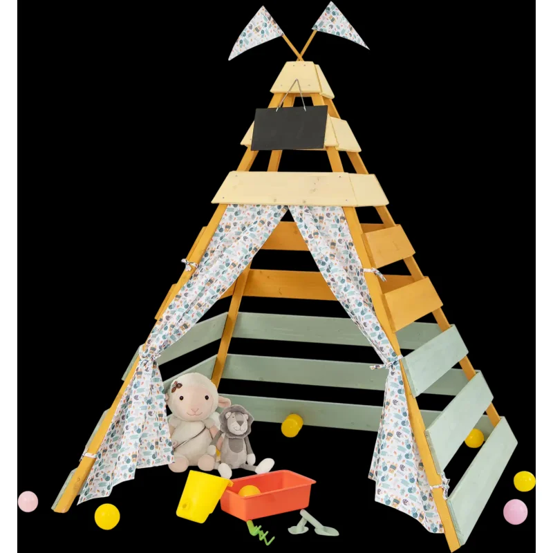 Costway Triangle Hideaway Playhouse Removable Chalkboard Indoor Outdoor 67894153 New