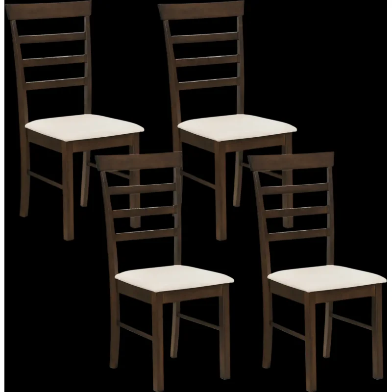 Costway Wooden Dining Chairs Set of 4 Fabric Cushion Dining Room 36631410 New