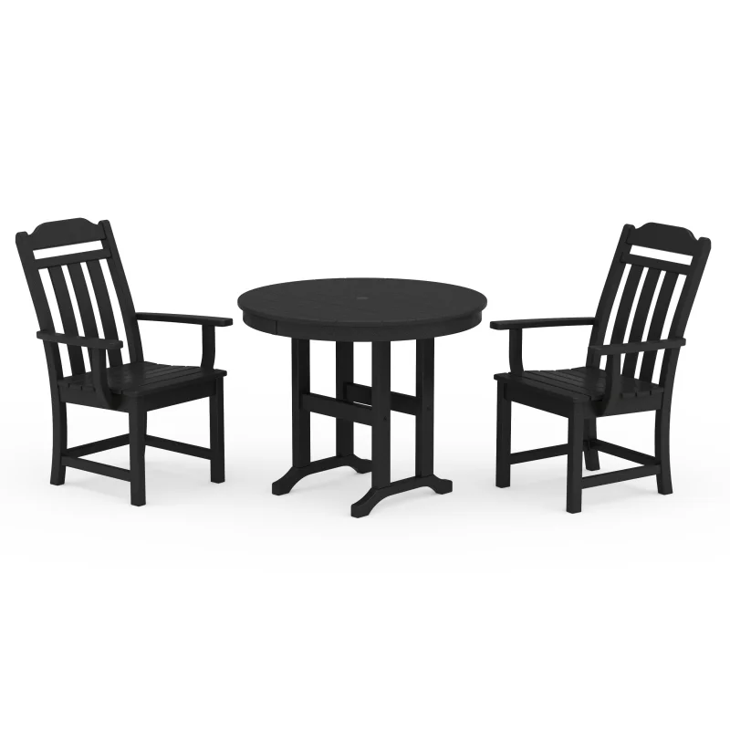 Cottage 3-Piece Farmhouse Dining Set Black