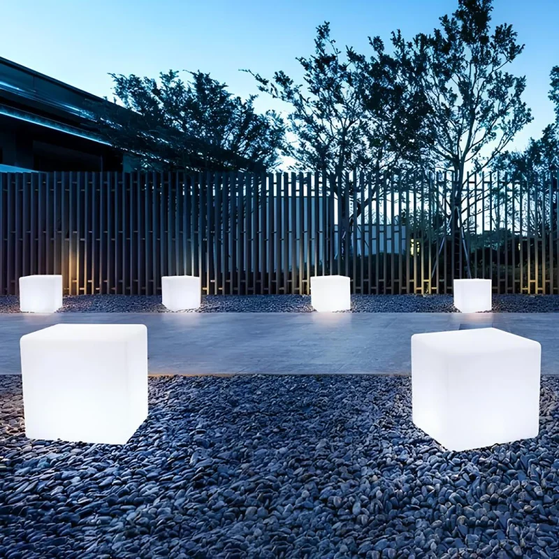 Cubic Garden Light with 16 Color Options | Weather-Resistant LED for Indoor and Outdoor Use