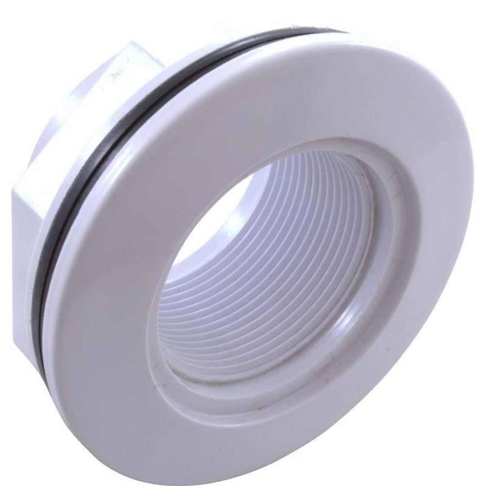Custom 25550-000-000 1.5" FPT 2.375" HS 3.5" FD Wall Fitting with Nut - White