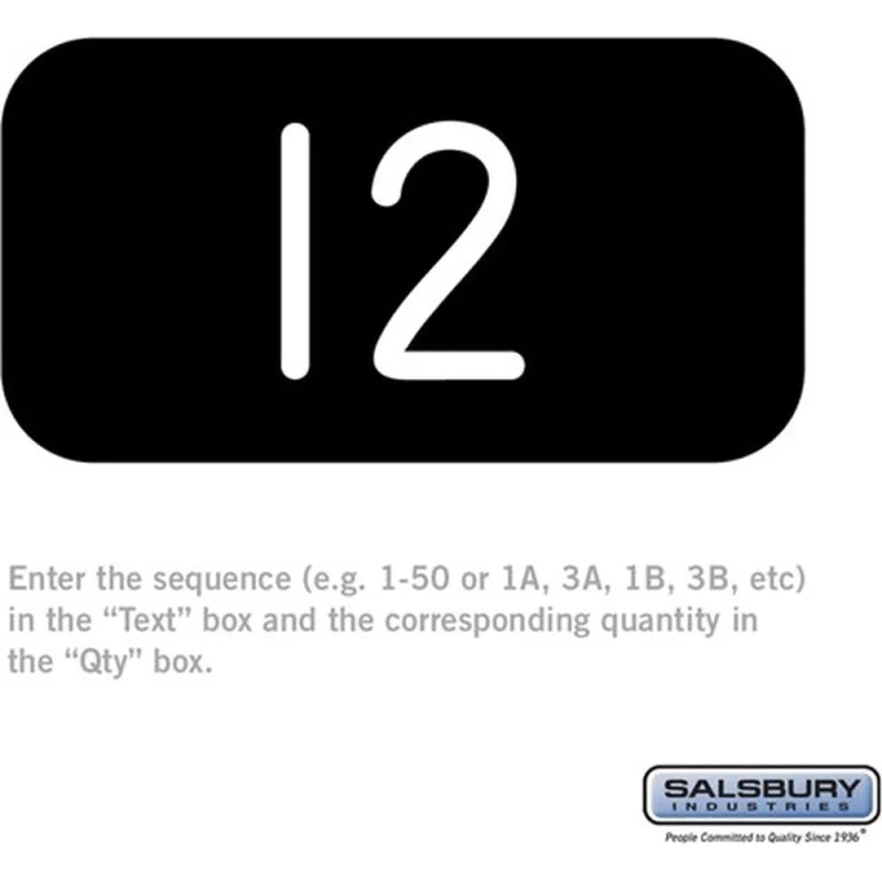 Custom Engraved Number Plate - for Designer Wood Locker Door by Salsbury