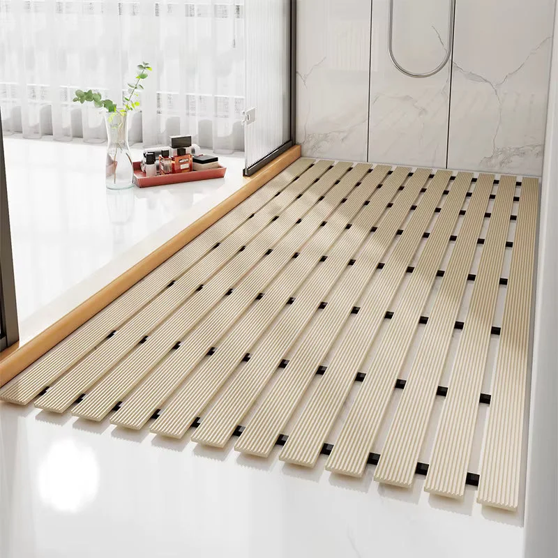 Customizable Non Slip Bath Mat with Quick Drainage Grooves | Safe Shower Mat for Ultimate Security Beige