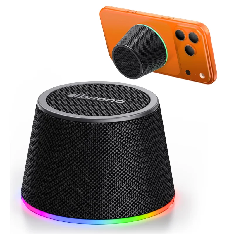 dbsono Stocking Stuffers for Teens Men Women: White Elephant Gifts for Adults, Portable Bluetooth Speaker with Color Light Phone Stand, Christmas Birthday for Boy Girls Trendy Stuff Gadget