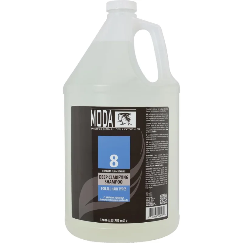 Deep Clarifying Shampoo by Moda - Clarifying Shampoo Deep Cleanses, Refreshes, and Restores The Hair / 128 oz. - 1 Gallon