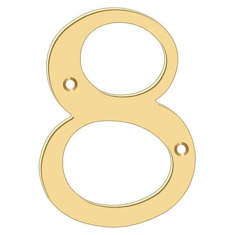 Deltana RN4-8 4 Inch Solid Brass House Number