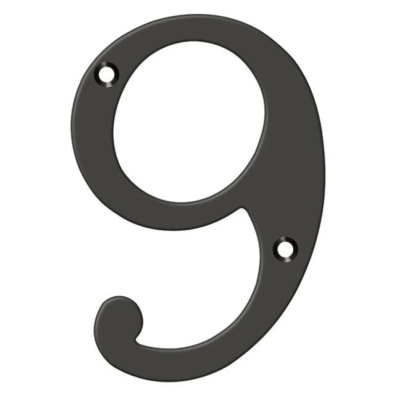 Deltana RN4-9U10B 4 Inch Brass Address Number Oil Rubbed Bronze