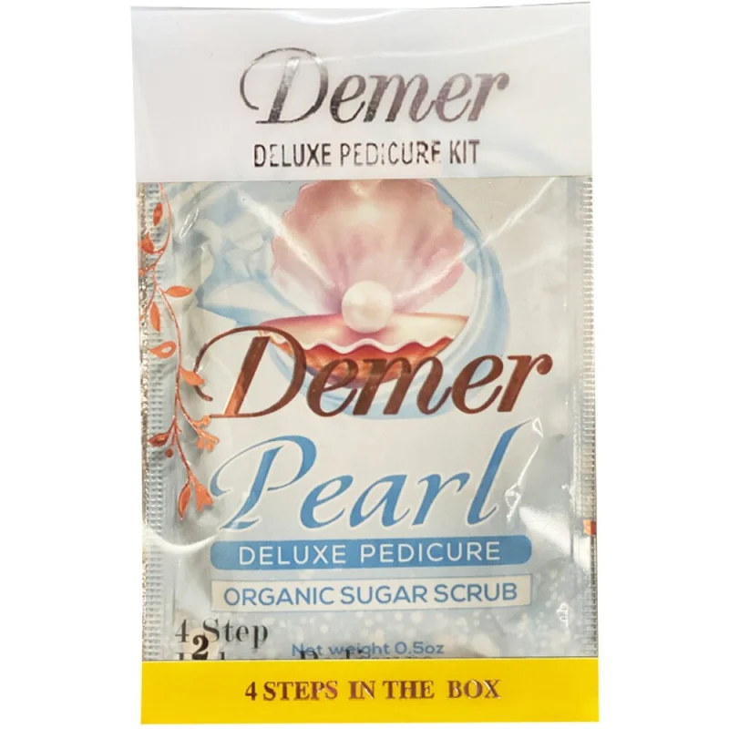 Demer Deluxe 4-in-1 Pedi-in-a-Box - PEARL / Pedi Bomb + Organic Sugar Scrub + Collagen Mask + Shea Butter Massage Cream / 1 Set