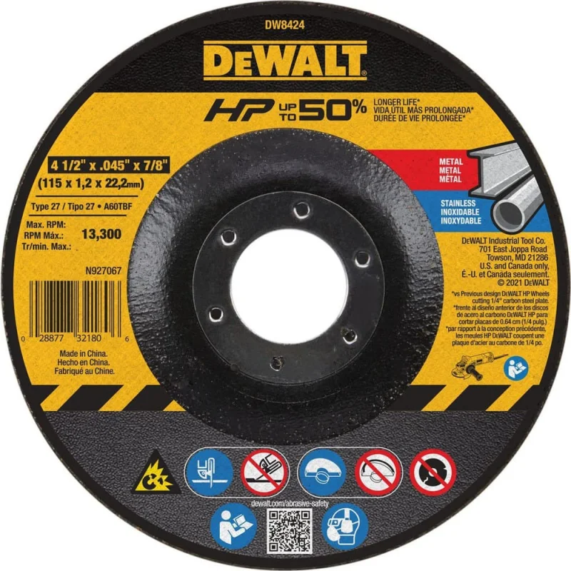 Dewalt Accessories DW8424 Cutting Wheel 4.5in 25 Pack
