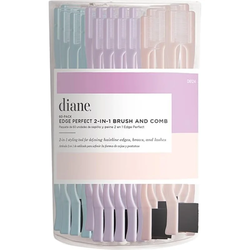 Diane Edge Perfect 2-In-1 Brush & Comb / 60 Pack