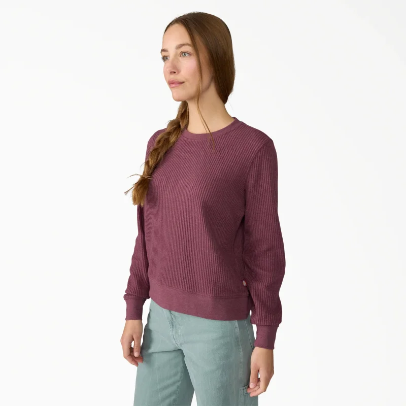 Dickies Women's Thermal Crewneck Shirt (Fig Heather) Size XL