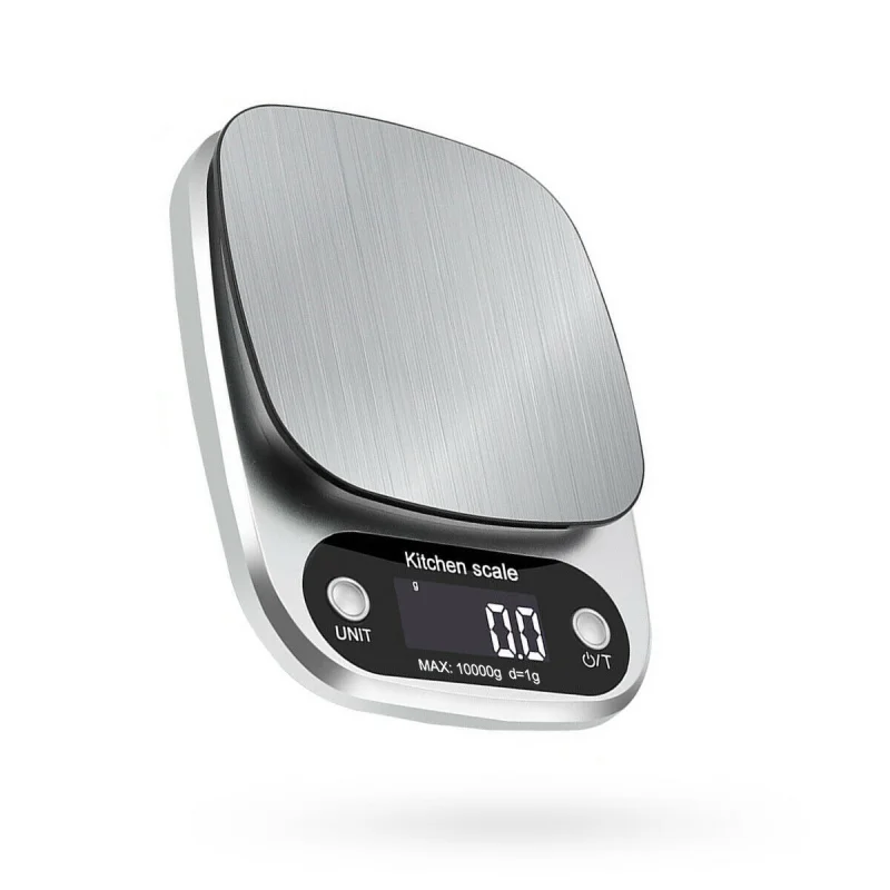 Digital Kitchen Food Scale with Tare Function | 22lbs Capacity and Stainless Steel Design for Accurate Meal Preparation Silver