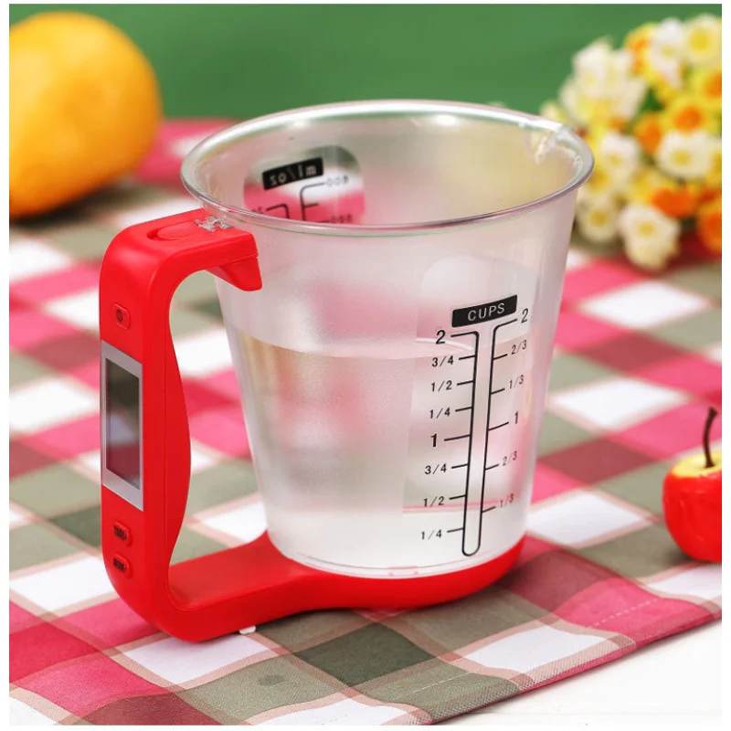 Digital Measuring Cup Scale with LCD Display for Accurate Ingredient Measurements | All-in-One Kitchen Tool Green