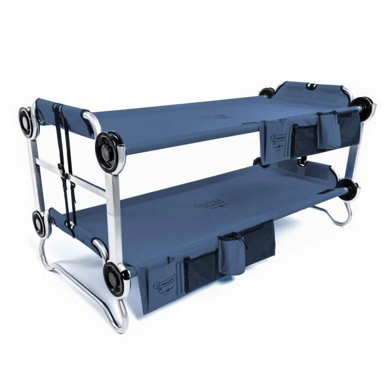 Disc-O-Bed Kid-O-Bunk Benchable Double Cot and Storage Organizers, 2 Pack, Navy