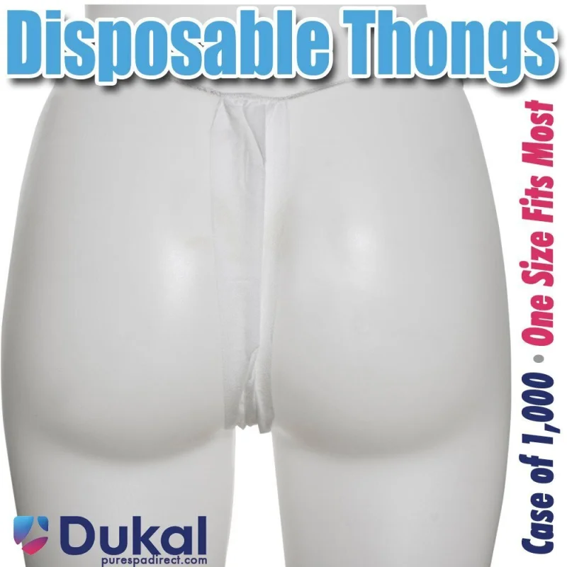 Disposable Single Use Thong Panty - WHITE / Case of 1,000 - Individually Wrapped Thong Panty by Dukal