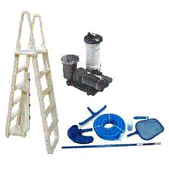 Above Ground Pool Equipment Pack for 12' x 24' OvalPool - Includes Large Cartridge System