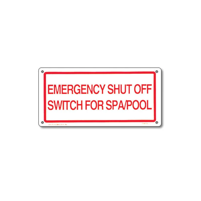 Emergency Shut Off Pool Safety Sign 12" x 6" | Poolmaster 40310