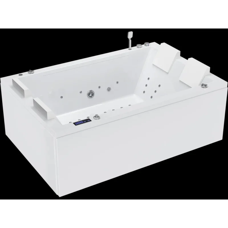 Empava Bathtub 71" Combination Massage Freestanding 2-Person LED Center Drain New