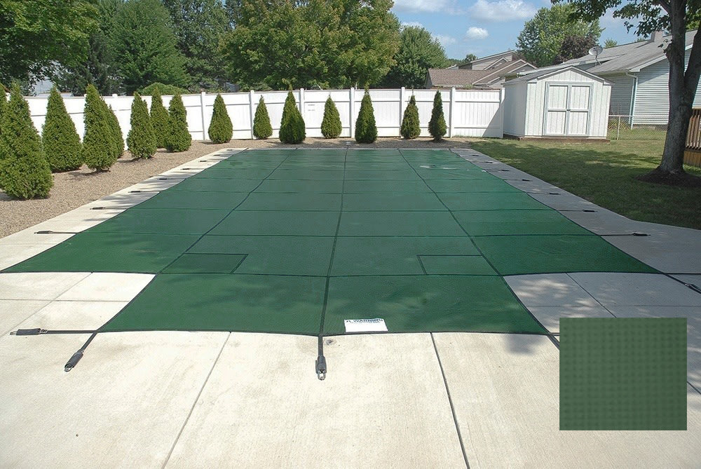 PoolTux 16'x40' Emperor Solid, Rectangle Safety Cover, Green, 20 Yr. Warranty