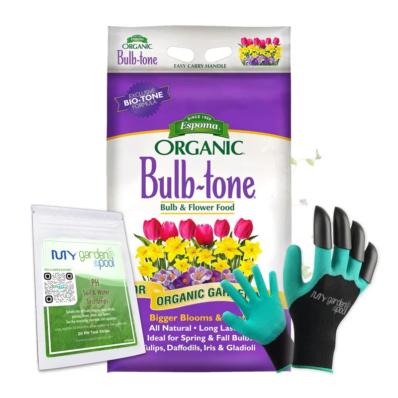 Espoma Bulb-tone 18 lbFertilizer for Flowering Bulbs + Free Claw Gloves & pH Test Kit