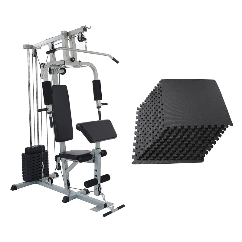 Everyday Essentials Home Gym Bench Strength Workout Station and Exercise Mat
