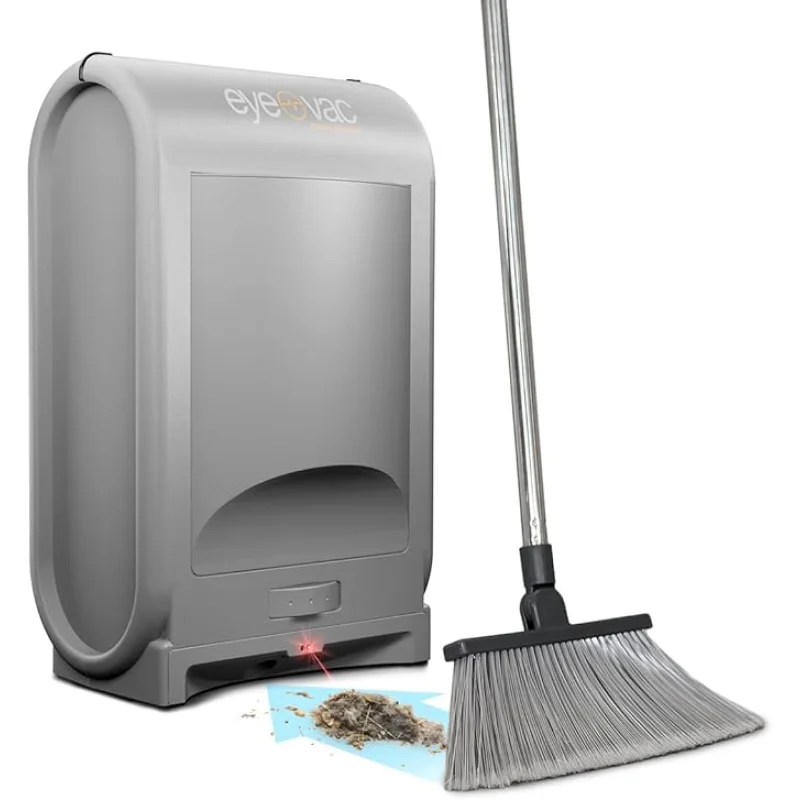 EyeVac Pro Touchless Vacuum Automatic Dustpan - Ultra Fast & Powerful - Great for Sweeping Salon Pet Hair Food Dirt Kitchen, Corded Canister Vacuum, Bagless, Automatic Sensors, 1400 Watt (Sliver)