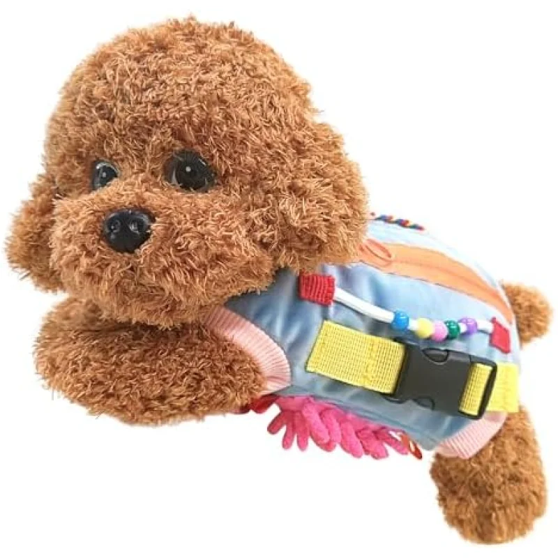 Fidget Blanket for Elderly with Dementia Fidget Dog Blanket Activities and Gift for Senior with Alzheimers or Dementia
