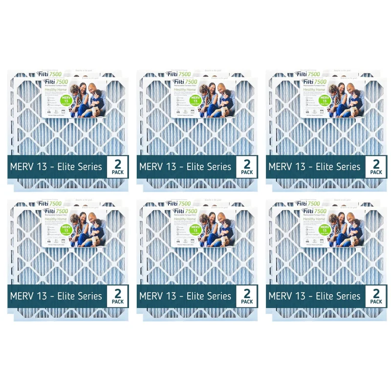 Filti Pleated Home HVAC Furnace Air Filter for Bedroom and Indoor Use (6 Pack)