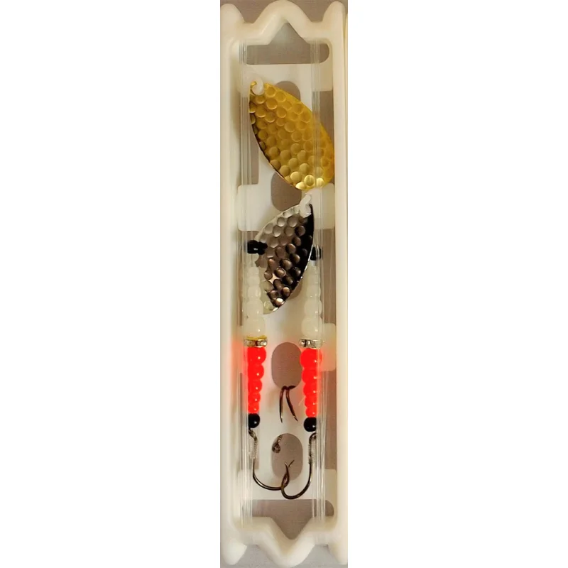 Fish Eye Tackle Indiana #5 Pro Glow Harness 2 Hook 2ct (Brass+Nickel)
