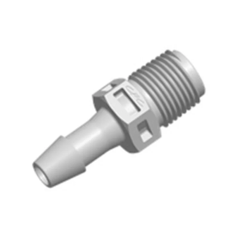 FitQuik Polypropylene Thread to Tube Straight Fitting - 1/8 MPT to 5/32 HB
