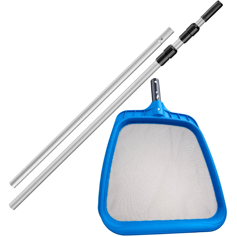 Flat Skimmer with 15 Feet Telescopic Pool Pole