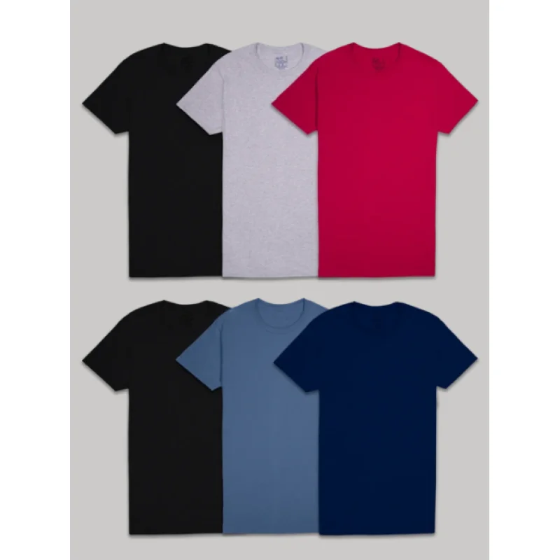 Fruit of the Loom Men's Classic Fit Crew T-Shirt 6-Pack (Assorted Colors) Size XXL