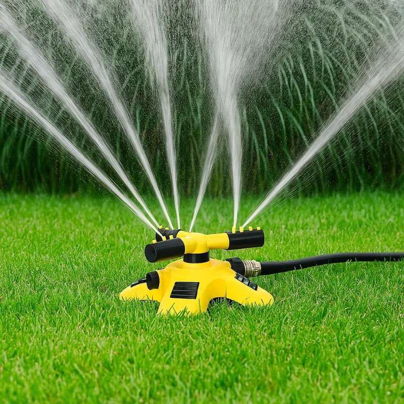 Garden Essentials | 360 Rotating Lawn Sprinkler with Multi-Angle Nozzles | Efficient Watering Solution for Large Gardens
