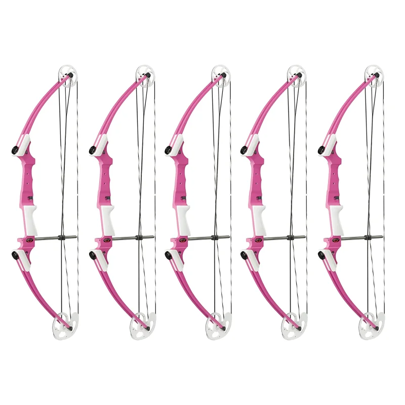 Genesis Archery Compound Bow with Adjustable Sizing, Right Handed, Pink (5 Pack)