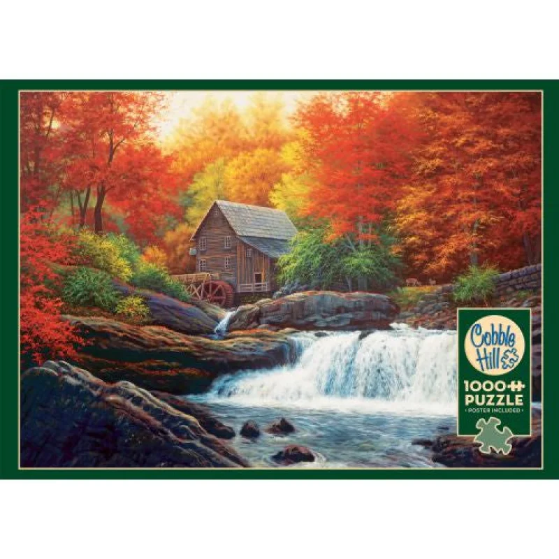 Glade Creek Grist Mill Autumn Scenery Jigsaw Puzzle - 1000 pc