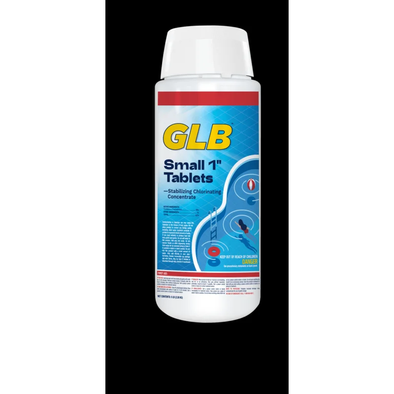GLB Small 1" Chlorine Tablets, 2 lb Bottle | GL1TA2