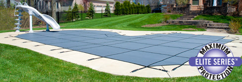 GLI ProMesh 16x36 Rectangle w/ Center Step Safety Cover, Green, 201636RECES48PRMGRN