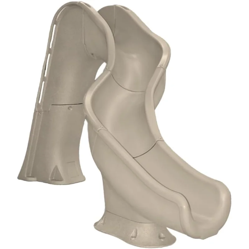 Global Riptide Pool Slide, 7'8" H, Right Turn, Sandstone, GPPSRT-SAND-R