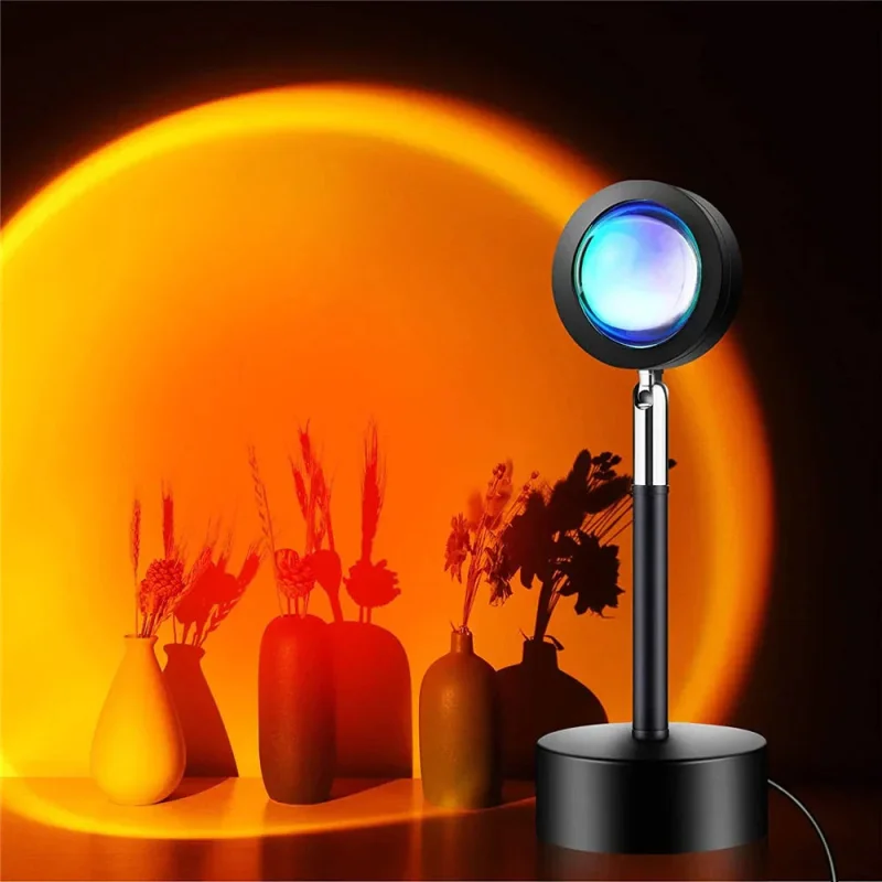 GlowSphere | Sunset Lamp with 4 Color Options & Adjustable Head | Perfect Ambient Lighting for Relaxation Rainbow
