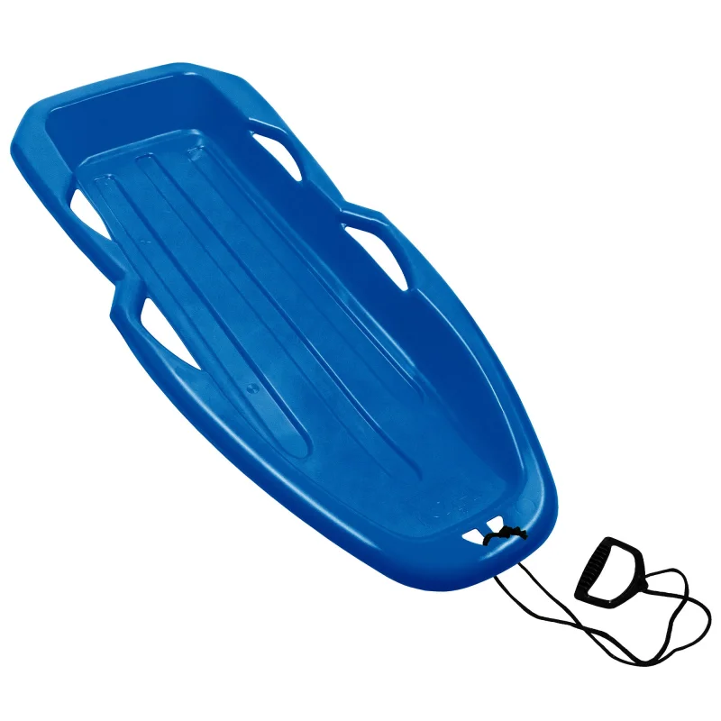Gracious Living H2O! Raptor Boggan, Plastic Snow Sled for Kids and Adults, Blue (Open Box)