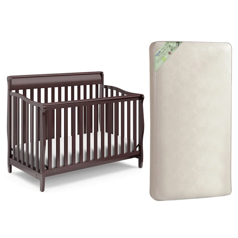Graco Stanton 4 in 1 Convertible Crib, Espresso & Kolcraft Pure Sleep Mattress