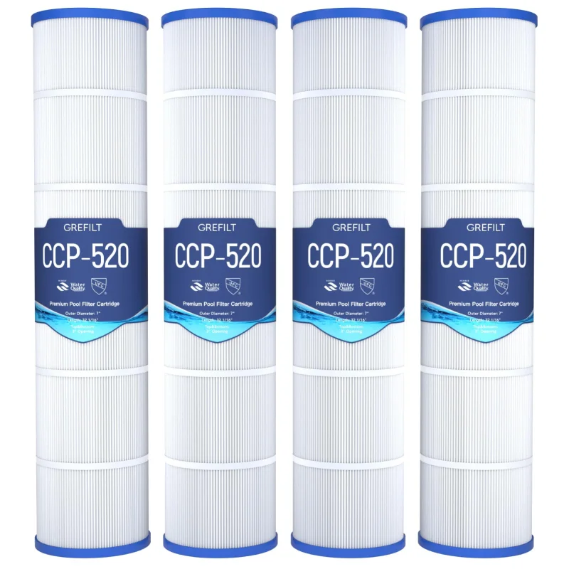 Grefilt 4-Pack CCP520 Pool Filter Cartridges, Compatible with Pentair Clean & Clear Plus 520, Replaces Pentair R173578, Pleatco PCC130, 520 sq.ft