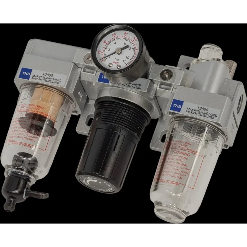 Grizzly T34260 Filters & Regulators 1/4" Filter Regulator Lubricator 150 PSI New