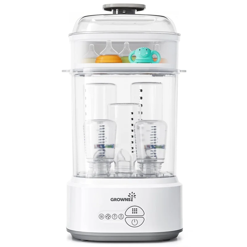GROWNSY Bottle Sterilizer and Dryer, Compact Electric Steam Baby Bottle Sterilizer (Esterilizador de Biberones), Bottle Sanitizer for Baby Bottles, Pacifiers, Pump Parts