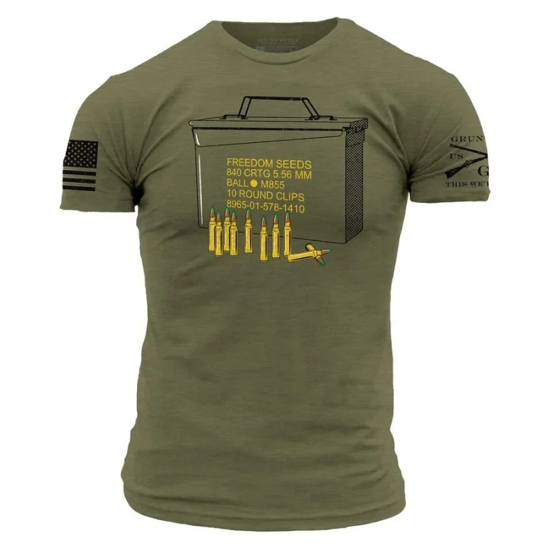 Grunt Style T-Shirt Freedom Seeds (Military Green) Size XL