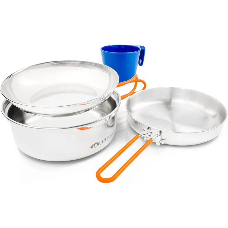 GSI Outdoors Glacier 1-Person Stainless Steel Mess Kit